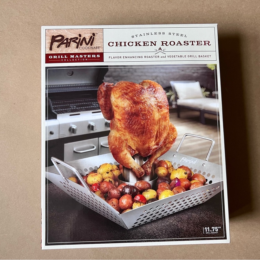 Parini Cookware Grill Masters Collection Stainless Steel Chicken Roaster